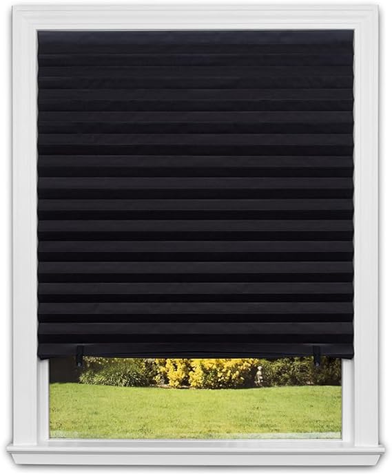 Redi Shade Inc 1617201 Original Blackout Pleated Paper Shade Black, 36” x 72”, 6-Pack