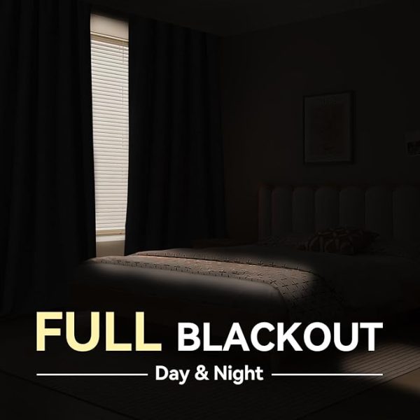 CUCRAF Full Blackout Window Curtains 84 inches Long,Faux Linen Look Thermal Insulated Grommet Drapes Panels for Bedroom Living Room,Set of 2(52 x 84 inches, Light Khaki) - Image 4