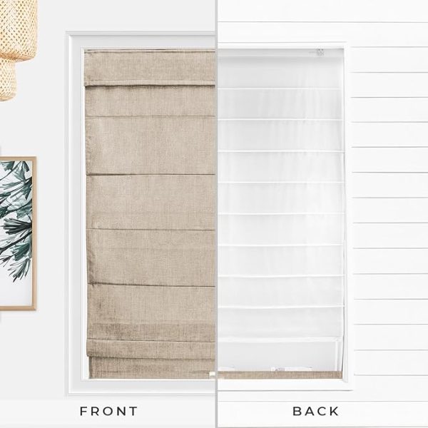 CHICOLOGY Roman Shades for Windows , Window Treatments , Roman Shades , Roman Window Shades , Room Darkening Shades , Window Shades , 23"W X 64"H , Belgian Flax (Privacy & Light Filtering) - Image 2