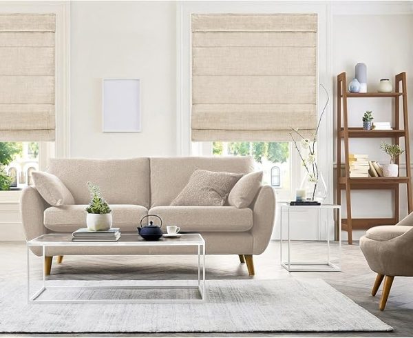 CHICOLOGY Roman Shades for Windows , Window Treatments , Roman Shades , Roman Window Shades , Room Darkening Shades , Window Shades , 23"W X 64"H , Belgian Flax (Privacy & Light Filtering) - Image 4