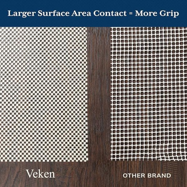 Veken 6x9 Rug Pad Gripper for Hardwood Floors, Non Slip Rug Pads for Area Rugs, Thick Rug Grippers for Tile Floors, Under Carpet Anti Skid Mat, Keep Your Rugs Safe and in Place - Image 4