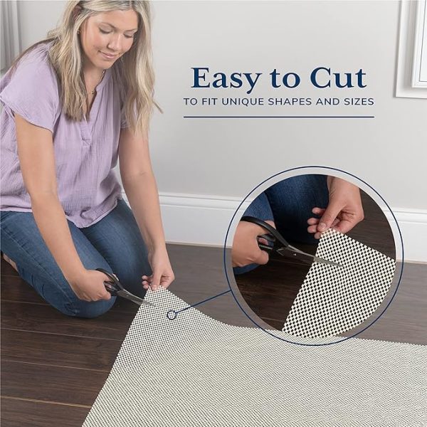 Veken 6x9 Rug Pad Gripper for Hardwood Floors, Non Slip Rug Pads for Area Rugs, Thick Rug Grippers for Tile Floors, Under Carpet Anti Skid Mat, Keep Your Rugs Safe and in Place - Image 3